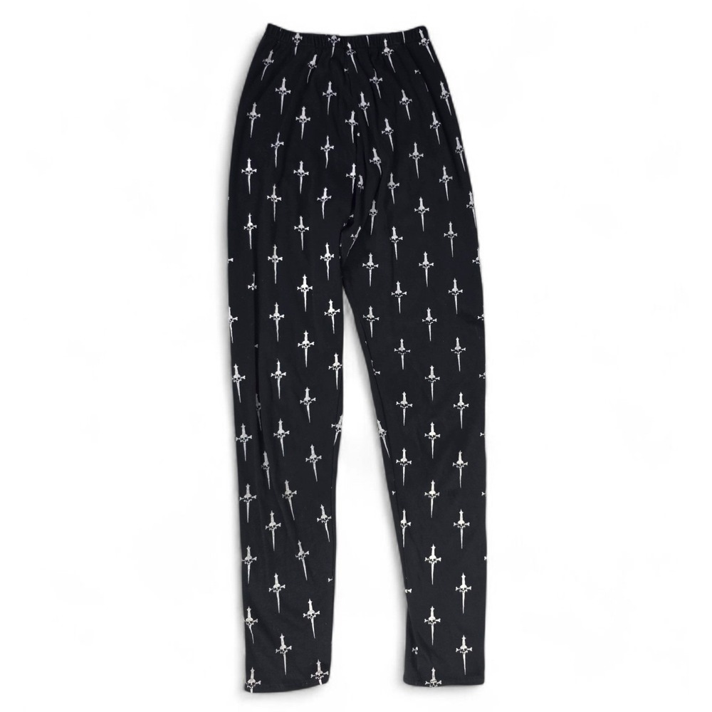 Vintage Lip Service Skull Dagger Black Rock N' Roll Pants Gothic Emo Punk USA‎ M